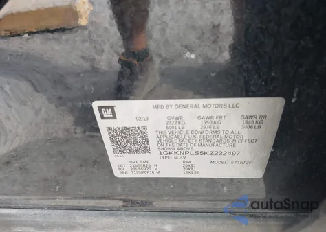 2019 GMC Acadia Denali from USA, damaged, VIN 1GKKNPLS5KZ232497